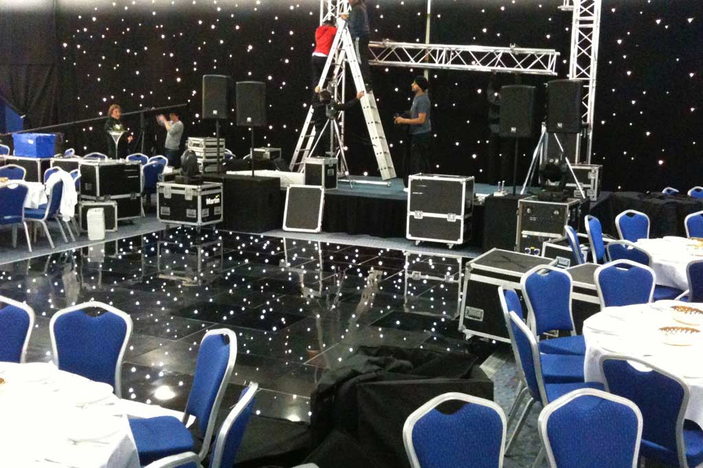 Black Starlit Dance Floor Hire at East Midlands Conference Centre