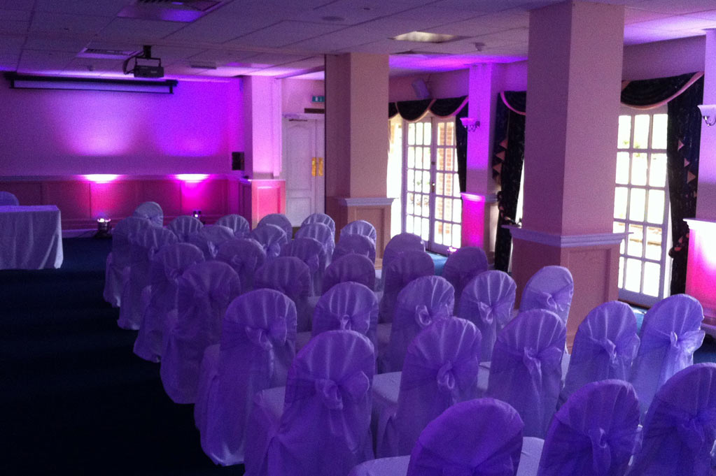 LED Uplighting at Quorn Grange