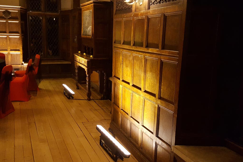 LED Uplighting at Rothley Court
